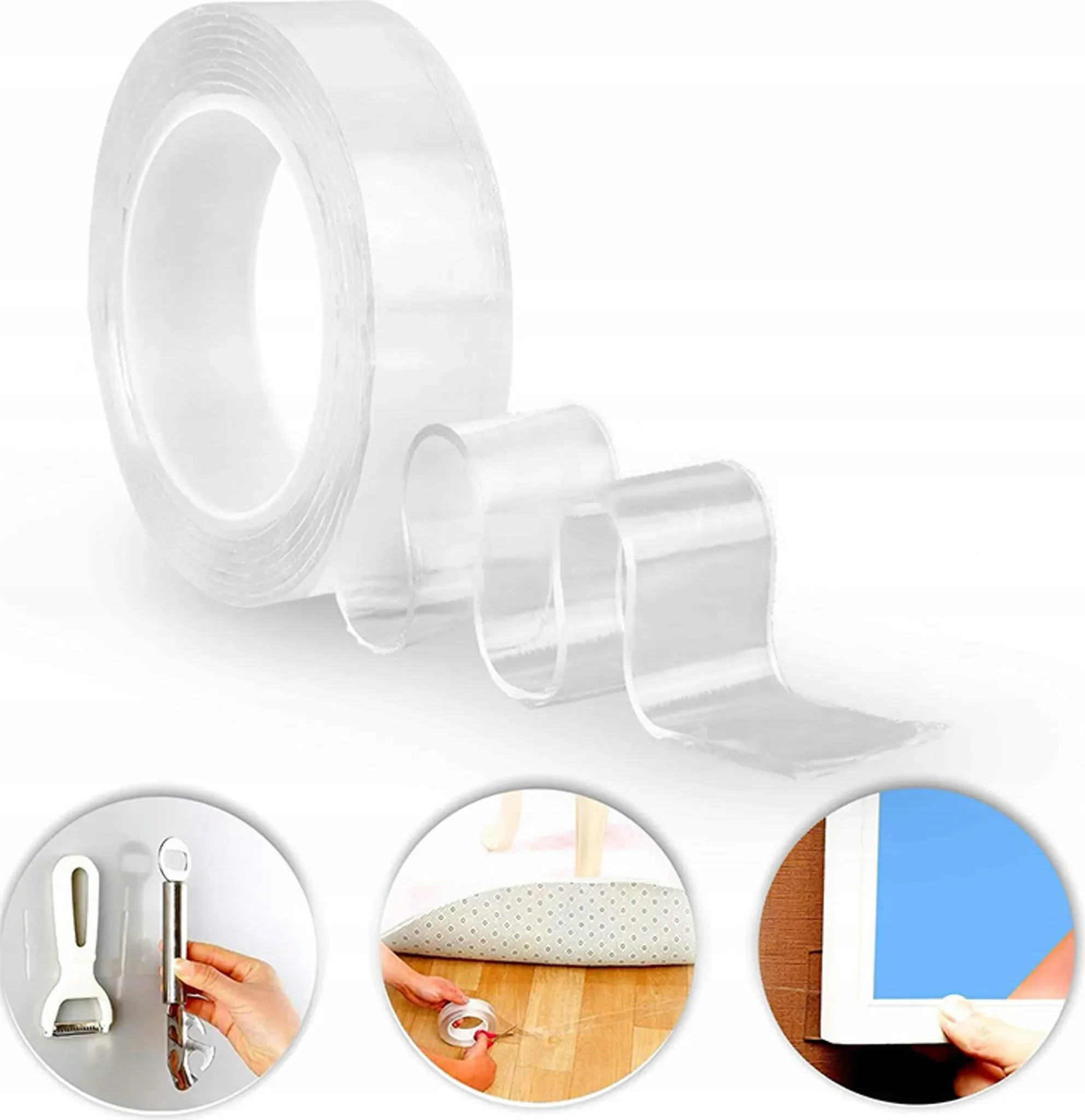Doppelseitiges Nano-Klebeband – Transparent, 1 m